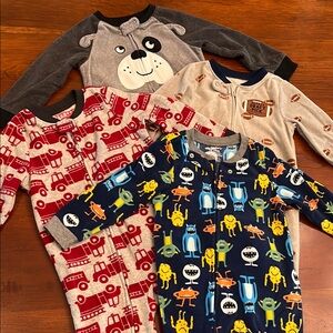 Set of Carter's Full Zip Footie Pajamas